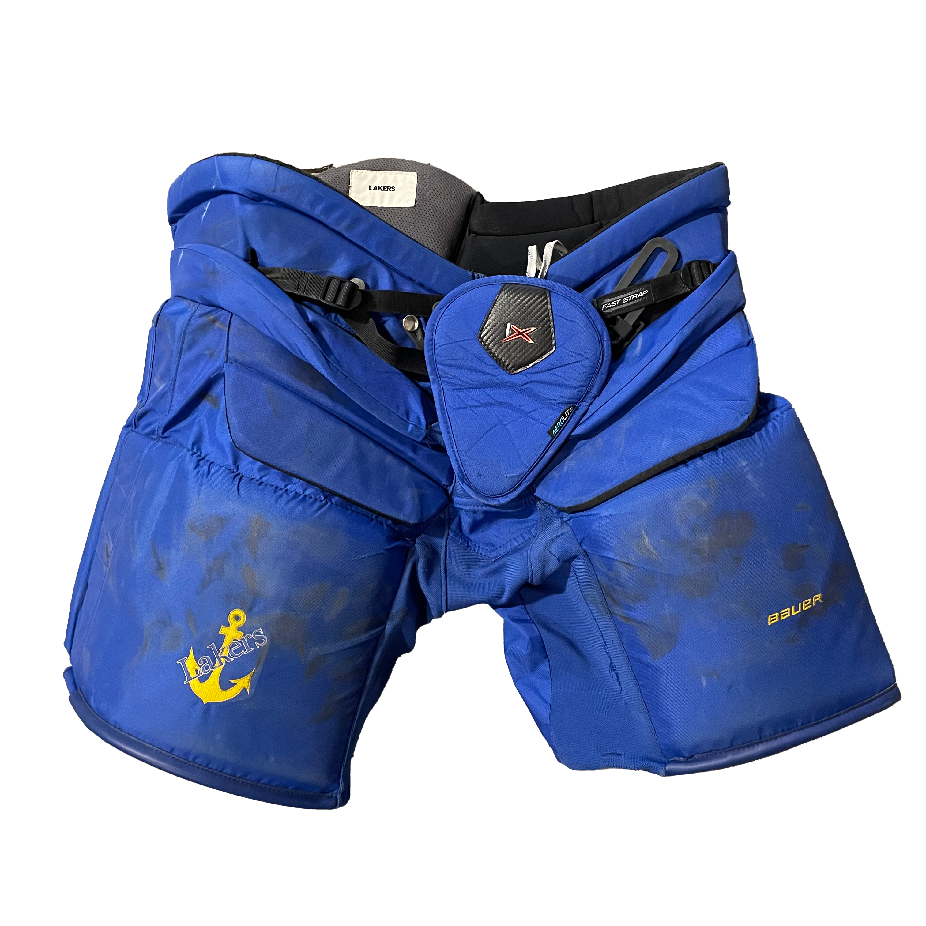 Bauer 1X Pro - Pantalon de gardien de but de hockey Pro Stock d'occasion (bleu roi)